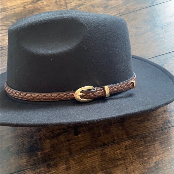 Black Wool Felt Fedora Hat - Picture 4 of 4
